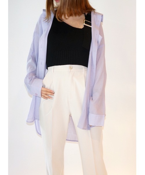 one way（ワンウェイ）の「BIGシアーシャツ（シャツ/ブラウス・レディース・ホワイト/ベージュ/ライトパープル・FREE）」の8枚目の写真