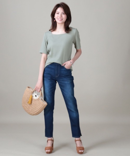 RAG MACHINE（ラグマシーン）の「【RAG MACHINE】サイドスリットデニム（デニムパンツ・レディース・ダークインディゴブルー・S/M/L）」の4枚目の写真