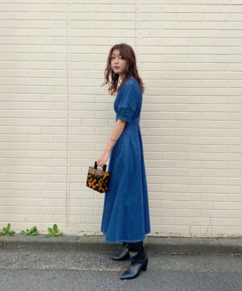 MOUSSY マウジー H／S COCOON SLEEVE フレアドレス 逃げ恥