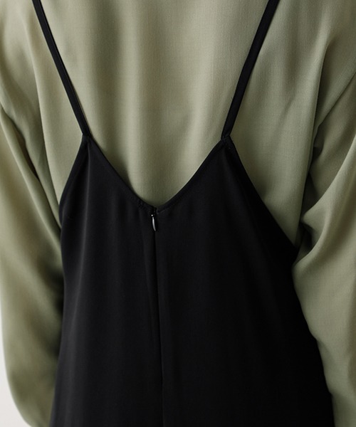 AZUL by moussy(アズールバイマウジー)の「STRING SALOPETTE/ストリングサロンペット(つなぎ/オールインワン・レディース・ブラック/ダークグリーン/ライトブラウン・SMALL/MEDIUM)」の13枚目の写真