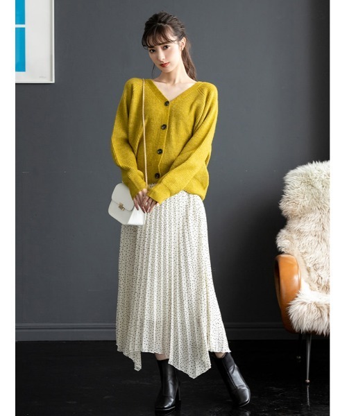 fifth（フィフス）の「ソフトタッチニットカーディガン（カーディガン/ボレロ・レディース・ライトグレー/ベージュ/ライム・MEDIUM）」の13枚目の写真