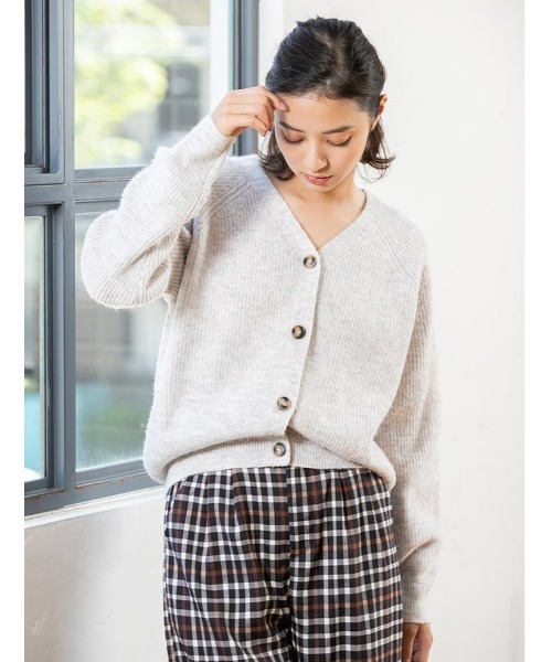 fifth（フィフス）の「ソフトタッチニットカーディガン（カーディガン/ボレロ・レディース・ライトグレー/ベージュ/ライム・MEDIUM）」の14枚目の写真