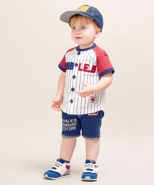 DOUBLE_B（ダブルビー）の「ベースボール半袖シャツ（シャツ/ブラウス・キッズ・ホワイト×ネイビー・120cm/110cm）」の3枚目の写真