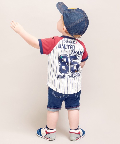 DOUBLE_B（ダブルビー）の「ベースボール半袖シャツ（シャツ/ブラウス・キッズ・ホワイト×ネイビー・120cm/110cm）」の4枚目の写真