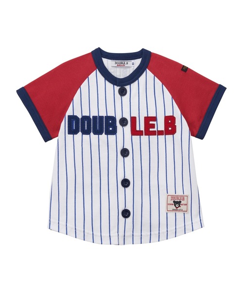 DOUBLE_B（ダブルビー）の「ベースボール半袖シャツ（シャツ/ブラウス・キッズ・ホワイト×ネイビー・120cm/110cm）」の5枚目の写真