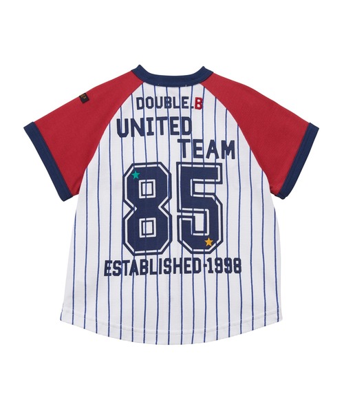 DOUBLE_B（ダブルビー）の「ベースボール半袖シャツ（シャツ/ブラウス・キッズ・ホワイト×ネイビー・120cm/110cm）」の6枚目の写真