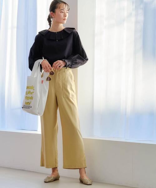 【スミレ】GREEN LABEL RELAXING ベージュパンツスーツ green label relaxing｜グリーンレーベル リラクシングのパンツ