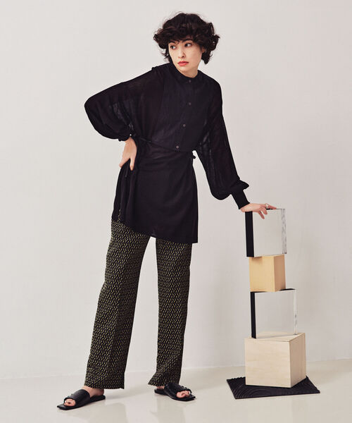 Ray BEAMS（レイビームス）の「RBS / ヨーク レイヤー 2way シアーニット（ニット/セーター・レディース・ホワイト/ブラック・ONE SIZE）」の5枚目の写真