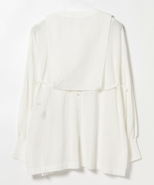 Ray BEAMS（レイビームス）の「RBS / ヨーク レイヤー 2way シアーニット（ニット/セーター・レディース・ホワイト/ブラック・ONE SIZE）」の9枚目の写真