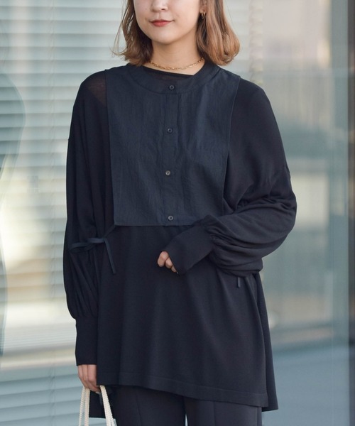 Ray BEAMS（レイビームス）の「RBS / ヨーク レイヤー 2way シアーニット（ニット/セーター・レディース・ホワイト/ブラック・ONE SIZE）」の17枚目の写真