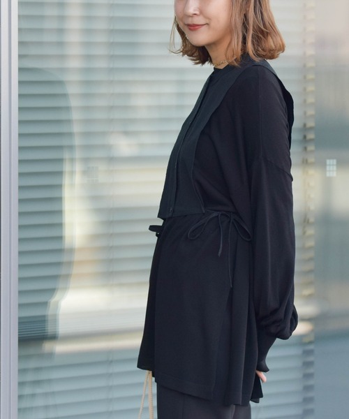 Ray BEAMS（レイビームス）の「RBS / ヨーク レイヤー 2way シアーニット（ニット/セーター・レディース・ホワイト/ブラック・ONE SIZE）」の18枚目の写真