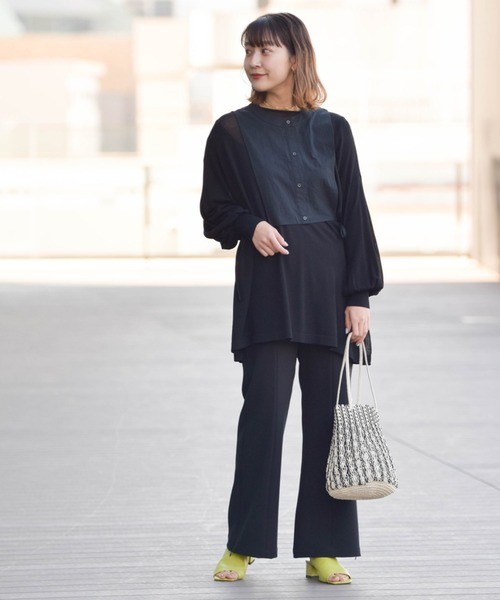 Ray BEAMS（レイビームス）の「RBS / ヨーク レイヤー 2way シアーニット（ニット/セーター・レディース・ホワイト/ブラック・ONE SIZE）」の20枚目の写真