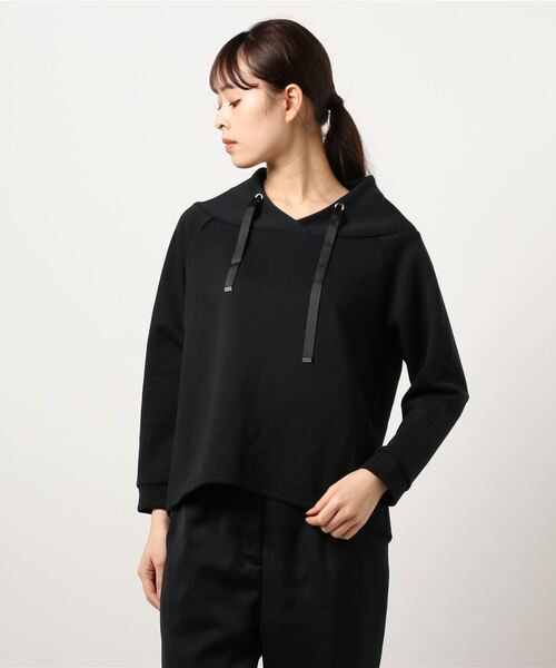 BELLUNA(ベルーナ)の「スタンドワイドネックプルオーバー(スウェット・レディース・ブルーグレー/ライトベージュ/ブラック/ブラウン系その他/カーキ/チャコール・MEDIUM/LARGE/X-LARGE)」の7枚目の写真