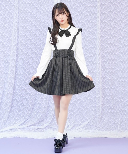 Secret Honey（シークレットハニー）の「サイドレースアップバッスルスカート（スカート・レディース・ブラック系その他/ブラック/ブルー/ブラック系その他2/グレー/ネイビー・MEDIUM）」の21枚目の写真