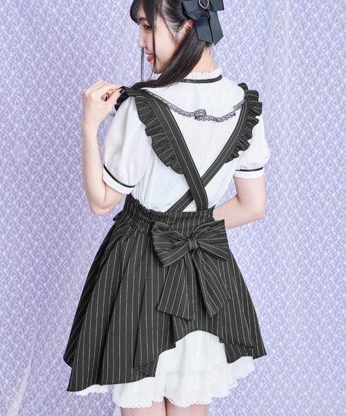 Secret Honey（シークレットハニー）の「サイドレースアップバッスルスカート（スカート・レディース・ブラック系その他/ブラック/ブルー/ブラック系その他2/グレー/ネイビー・MEDIUM）」の9枚目の写真