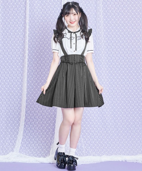 Secret Honey（シークレットハニー）の「サイドレースアップバッスルスカート（スカート・レディース・ブラック系その他/ブラック/ブルー/ブラック系その他2/グレー/ネイビー・MEDIUM）」の7枚目の写真