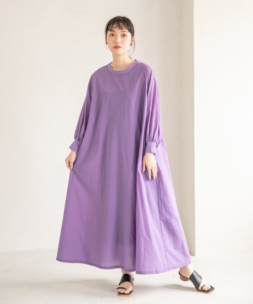 LOWRYS FARM（ローリーズファーム）の「シャカシャカリブワンピース　939524（ワンピース・レディース・アイボリー/ブラック/グリーン/パープル/オレンジ/カーキ・FREE）」の6枚目の写真