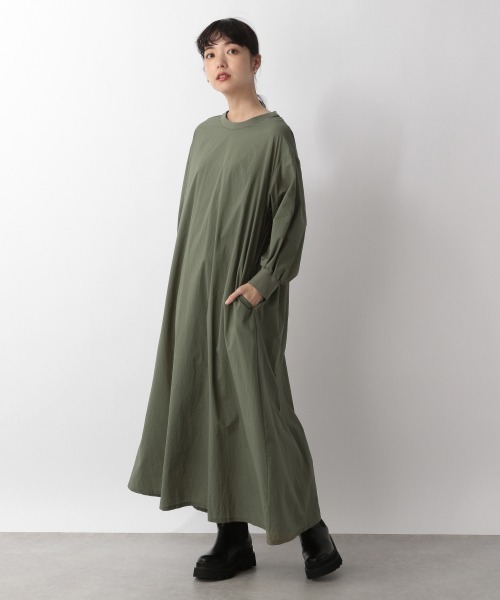 LOWRYS FARM（ローリーズファーム）の「シャカシャカリブワンピース　939524（ワンピース・レディース・アイボリー/ブラック/グリーン/パープル/オレンジ/カーキ・FREE）」の4枚目の写真