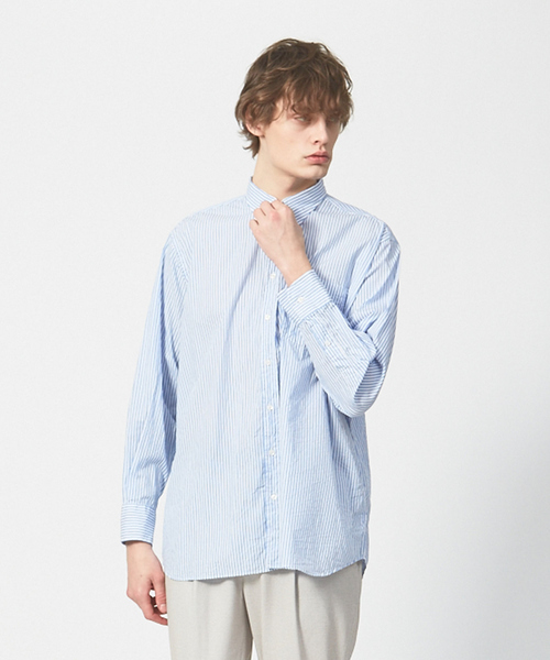 ABAHOUSE(アバハウス)の「【別注】Individualized shirts ボタンダウンシャツ(シャツ/ブラウス・メンズ・ネイビー/ライトブルー・1/2)」の2枚目の写真
