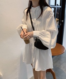 ウエストマーク シャツワンピース