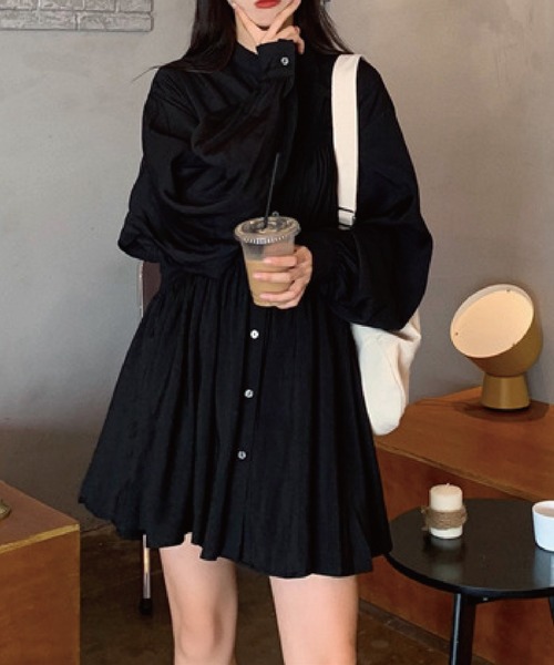 meJane（ミージェーン）の「ウエストマーク シャツワンピース（ワンピース・レディース・ホワイト/ブラック・FREE）」の10枚目の写真