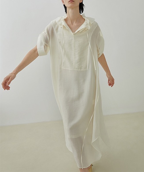 UNSPOKEN(アンスポクン)の「【UNSPOKEN】Waist ribbon dress UX20L632chw(ワンピース・レディース・アイボリー・M/S)」の2枚目の写真