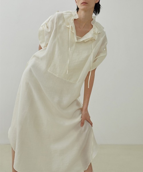 UNSPOKEN(アンスポクン)の「【UNSPOKEN】Waist ribbon dress UX20L632chw(ワンピース・レディース・アイボリー・M/S)」の6枚目の写真