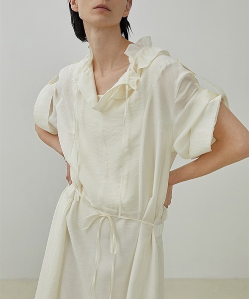 UNSPOKEN(アンスポクン)の「【UNSPOKEN】Waist ribbon dress UX20L632chw(ワンピース・レディース・アイボリー・M/S)」の9枚目の写真