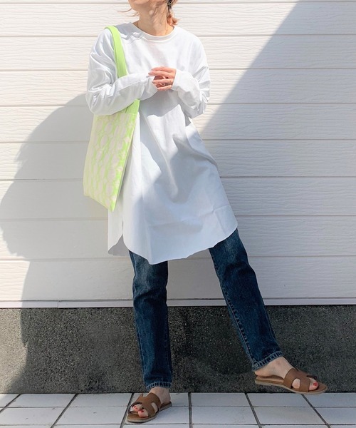 Q（キュー）の「ヘビーウェイトロンT（Tシャツ/カットソー・レディース・ブラック/アイボリー・MEDIUM）」の4枚目の写真