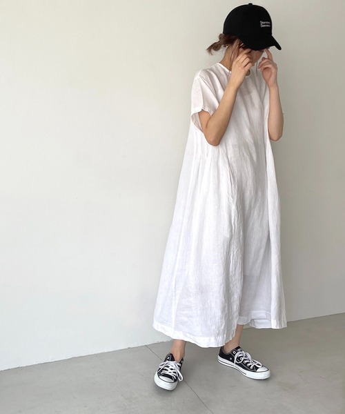 Works レッドチョップワークス Chop リネン半袖ワンピース ワンピース Canal Chop ワンピース Red Canal セール Jean キャナルジーン のファッション