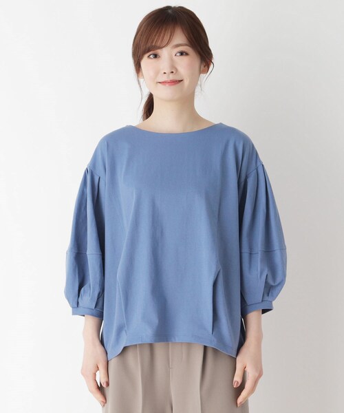 pink adobe（ピンクアドベ）の「◆【M-LL】パフスリーブ トップス（Tシャツ/カットソー・レディース・オフホワイト/ブラック/ブルー/ナチュラル・40/42/38）」の5枚目の写真