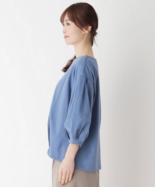 pink adobe（ピンクアドベ）の「◆【M-LL】パフスリーブ トップス（Tシャツ/カットソー・レディース・オフホワイト/ブラック/ブルー/ナチュラル・40/42/38）」の6枚目の写真