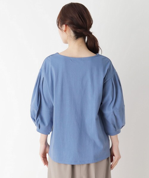 pink adobe（ピンクアドベ）の「◆【M-LL】パフスリーブ トップス（Tシャツ/カットソー・レディース・オフホワイト/ブラック/ブルー/ナチュラル・40/42/38）」の7枚目の写真