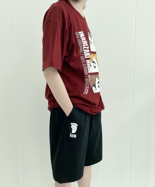 RUGGEDWORKS（ラゲッドワークス）の「【完売】《ハイキュー!!》天竺　半袖　ハーフパンツ　ルームウェア　烏野　音駒　稲荷崎（ルームウェア/パジャマ・メンズ・オレンジ/レッド/エンジ・L/M）」の7枚目の写真