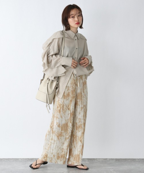 JEANASIS（ジーナシス）の「ニュアンスガラプリントプリーツパンツ/946199（その他パンツ・レディース・ベージュ系その他/グレー系その他・FREE）」の10枚目の写真