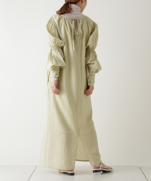 Kastane（カスタネ）の「シャーリングランタンスリーブワンピース（ワンピース・レディース・ピンク/グリーン/アイボリー・FREE）」の14枚目の写真