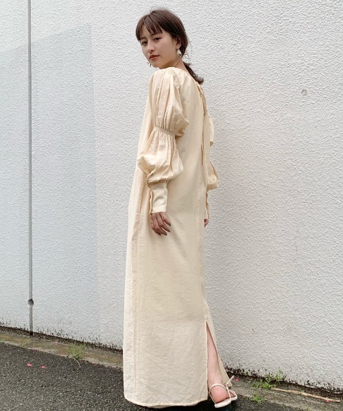 Kastane（カスタネ）の「シャーリングランタンスリーブワンピース（ワンピース・レディース・ピンク/グリーン/アイボリー・FREE）」の21枚目の写真