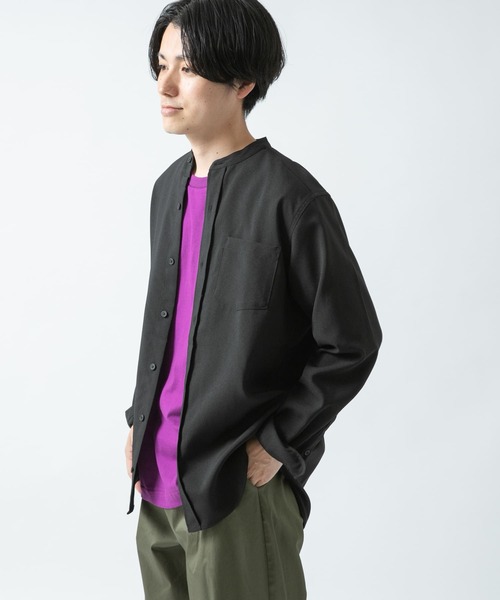 ITEMS URBANRESEARCH(アイテムズ アーバンリサーチ)の「エステルバンドカラーシャツ(シャツ/ブラウス・メンズ・ブラック/ピンク/オフホワイト/グレー・LARGE/MEDIUM)」の14枚目の写真