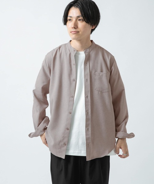 ITEMS URBANRESEARCH(アイテムズ アーバンリサーチ)の「エステルバンドカラーシャツ(シャツ/ブラウス・メンズ・ブラック/ピンク/オフホワイト/グレー・LARGE/MEDIUM)」の9枚目の写真