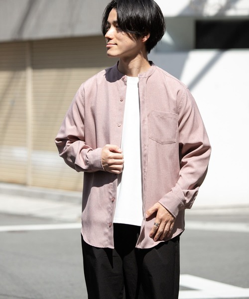 ITEMS URBANRESEARCH(アイテムズ アーバンリサーチ)の「エステルバンドカラーシャツ(シャツ/ブラウス・メンズ・ブラック/ピンク/オフホワイト/グレー・LARGE/MEDIUM)」の6枚目の写真