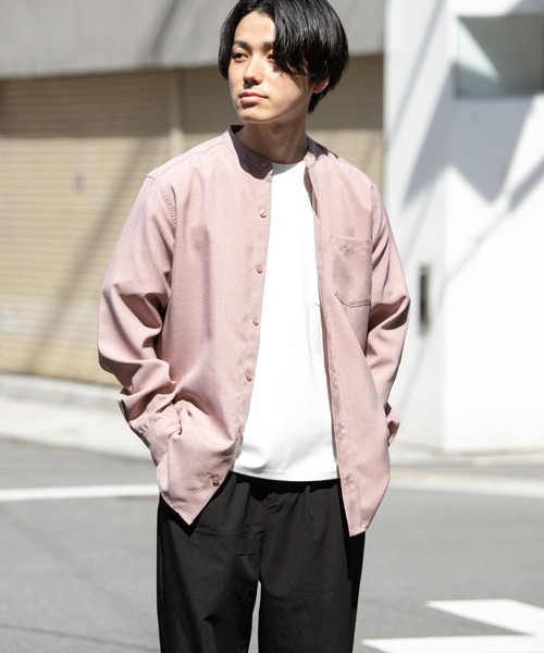 ITEMS URBANRESEARCH(アイテムズ アーバンリサーチ)の「エステルバンドカラーシャツ(シャツ/ブラウス・メンズ・ブラック/ピンク/オフホワイト/グレー・LARGE/MEDIUM)」の17枚目の写真