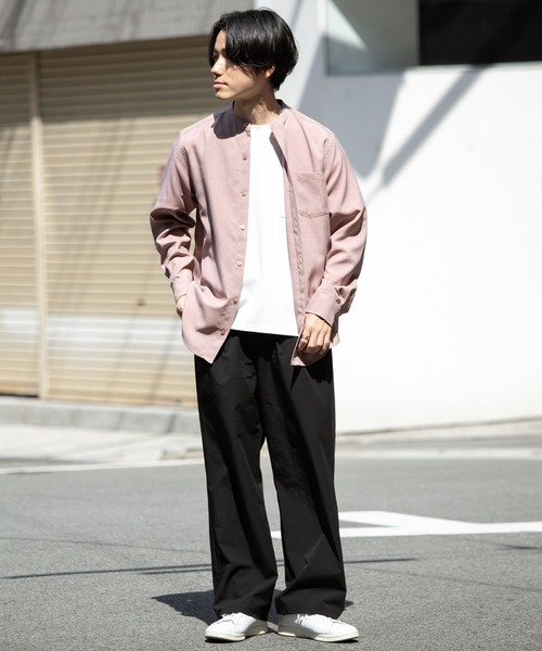 ITEMS URBANRESEARCH(アイテムズ アーバンリサーチ)の「エステルバンドカラーシャツ(シャツ/ブラウス・メンズ・ブラック/ピンク/オフホワイト/グレー・LARGE/MEDIUM)」の12枚目の写真
