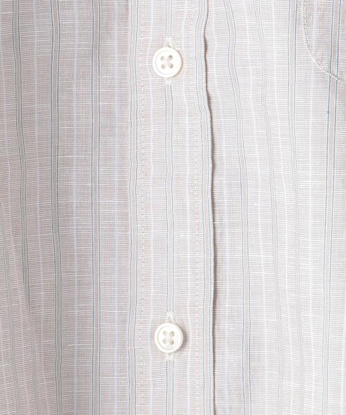 green label relaxing（グリーンレーベルリラクシング）の「OLT CSM イージーリネン ストライプ バンドカラー 7分袖 シャツ（シャツ/ブラウス・メンズ・ベージュ/ライトブルー/ネイビー・X-LARGE/SMALL/MEDIUM/LARGE）」の20枚目の写真