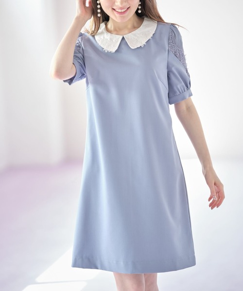 セール 襟付きレース装飾切り替えスリーブデザインワンピース ワンピース Tocco Closet トッコ クローゼット のファッション通販 Zozotown
