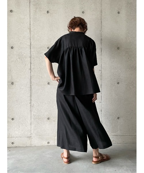 BEARDSLEY フレアパンツ シワシフォンギャザーパンツ(ドット) （その他パンツ