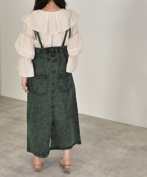 90sTシャツリメイク✦ジャンスカoverall dress✦size free w closet（ダブルクローゼット）の「リメイク風ジャンスカ（ジャンパー