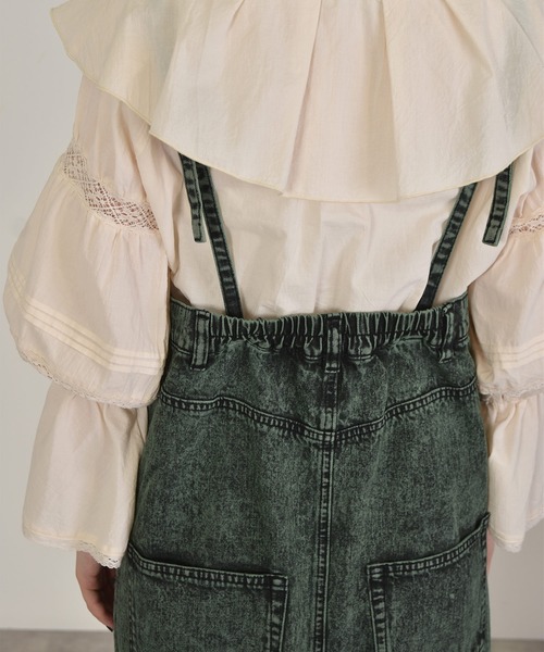 w closet（ダブルクローゼット）の「リメイク風ジャンスカ（ジャンパースカート・レディース・ターコイズブルー/ケミカルウォッシュ/キナリ・FREE）」の20枚目の写真