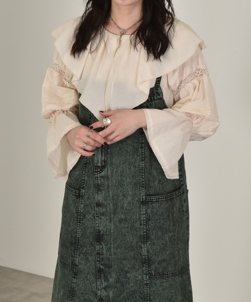 w closet（ダブルクローゼット）の「リメイク風ジャンスカ（ジャンパースカート・レディース・ターコイズブルー/ケミカルウォッシュ/キナリ・FREE）」の22枚目の写真