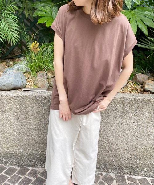 AZUL ENCANTO(アズールエンカント)の「コクーントップス(Tシャツ/カットソー・レディース・ダークブラウン/オフホワイト/スモークピンク/ライトベージュ・FREE)」の18枚目の写真