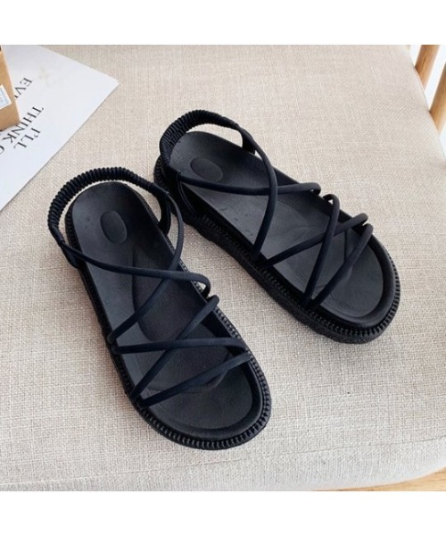 LAC-VERT(ラック・ヴェール)の「フラットソール紐サンダル(サンダル・レディース・ブラック/ベージュ/ピンク・S/M/L)」の6枚目の写真